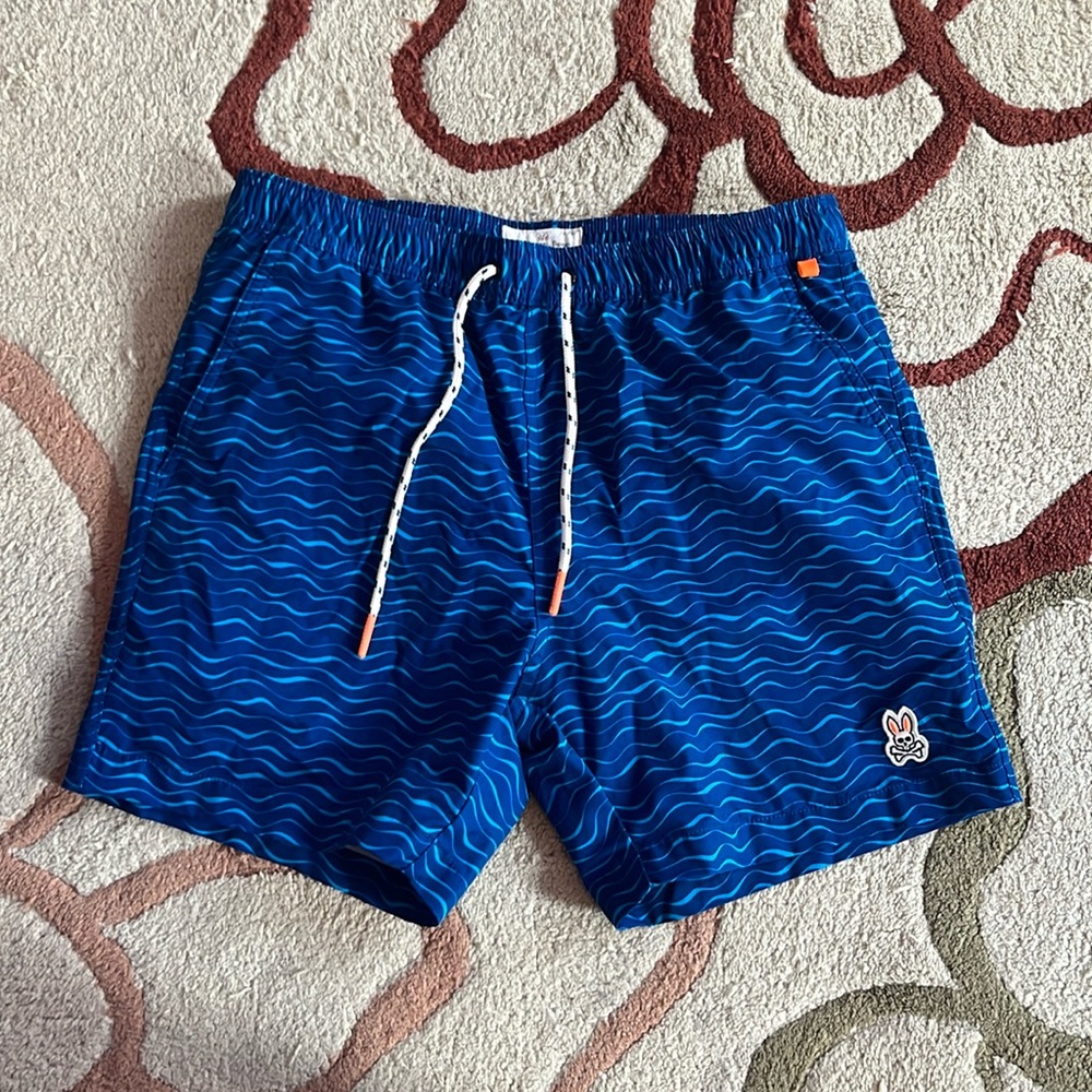 psycho bunny blue swim trunks